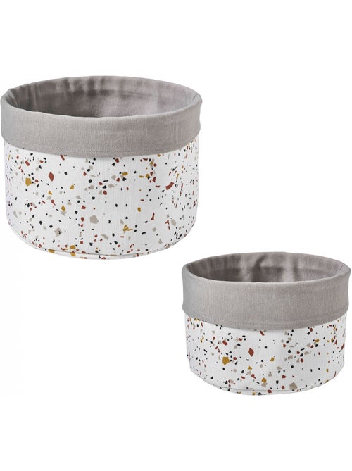 Lot de 2 paniers de rangement en polycoton terrazzo - Guy Levasseur - Kiabi