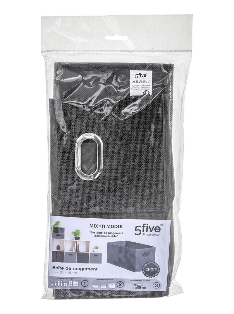Lot de 2 paniers de rangement en tissu avec poignée MIX'N MODUL Gris foncé - Kiabi