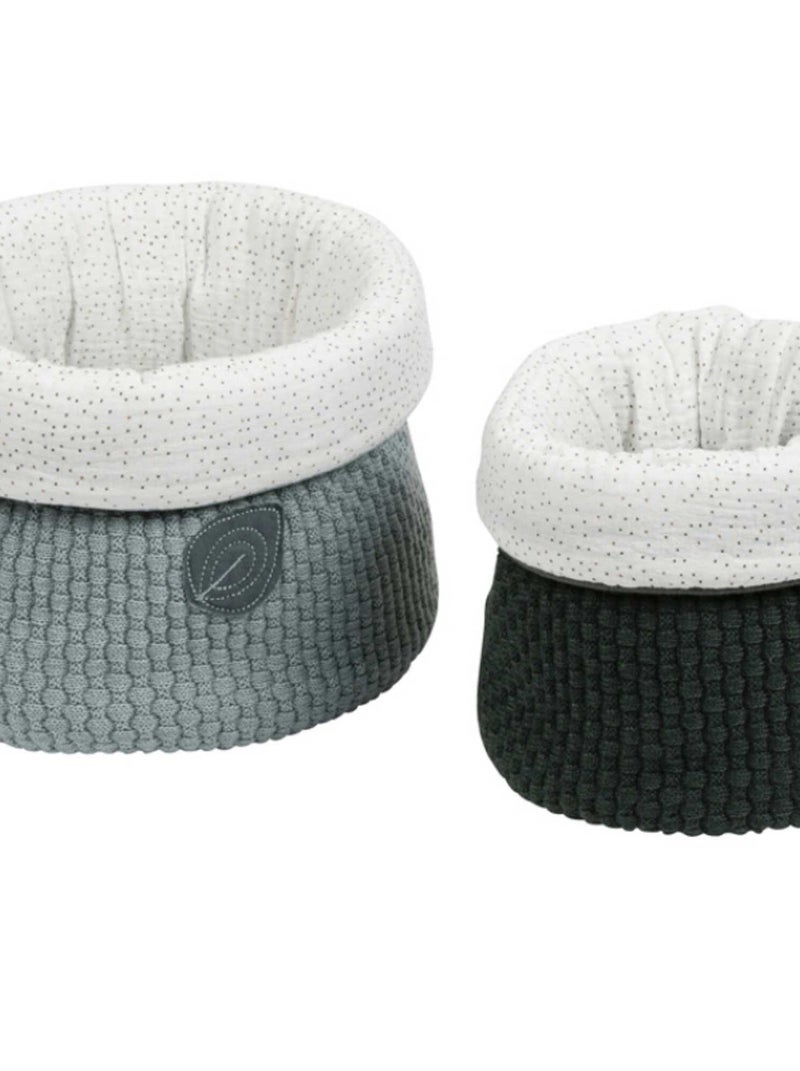 Lot de 2 paniers de rangement Luna & Axel Vert - Kiabi