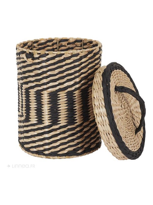 Lot de 2 paniers de rangement tressés avec couvercle - Kiabi