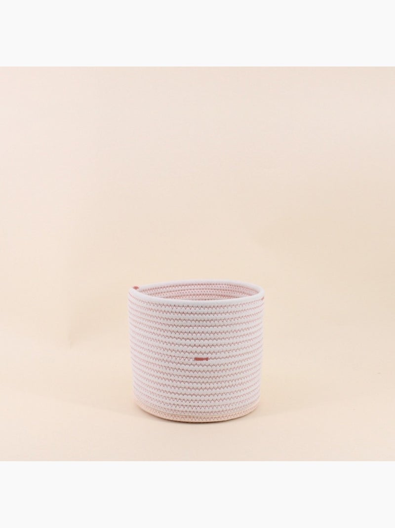 Lot de 2 paniers en corde blanc détails terracotta Blanc - Kiabi