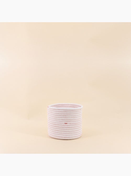 Lot de 2 paniers en corde blanc détails terracotta - Kiabi