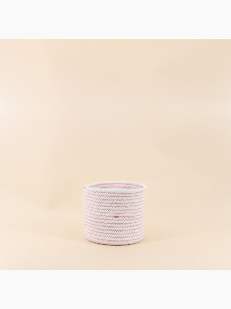 Lot de 2 paniers en corde blanc détails terracotta Blanc - Kiabi