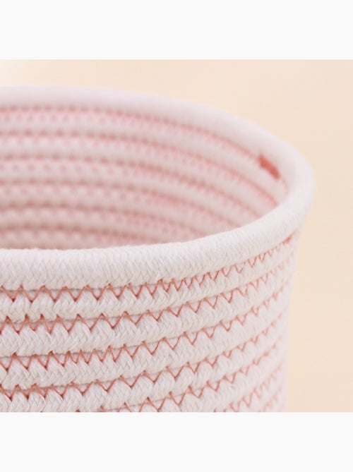 Lot de 2 paniers en corde blanc détails terracotta - Kiabi