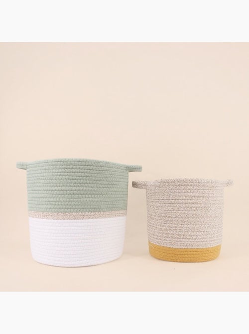 Lot de 2 paniers en corde colorés - Kiabi