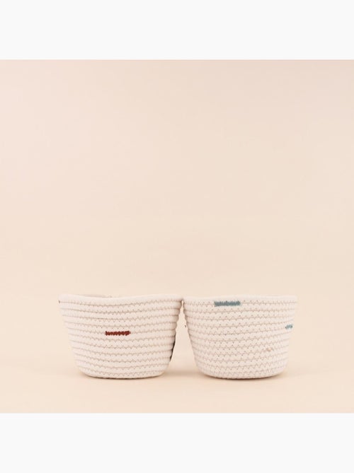 Lot de 2 paniers en corde crème 11x16cm - Kiabi
