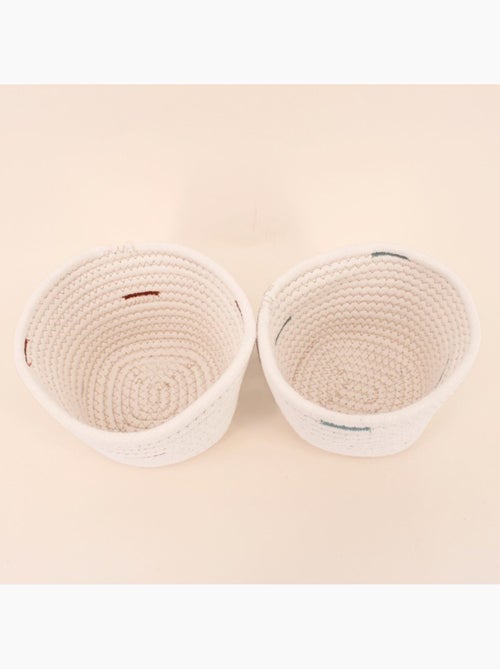 Lot de 2 paniers en corde crème 11x16cm - Kiabi