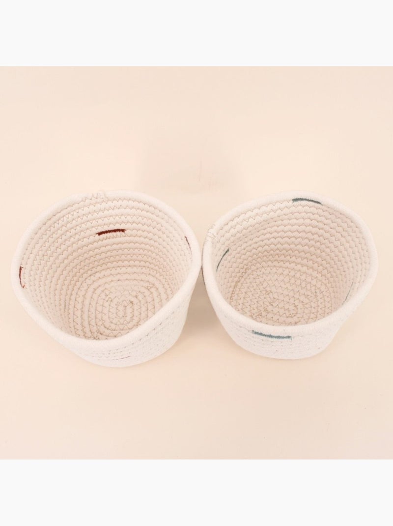 Lot de 2 paniers en corde crème 11x16cm Blanc - Kiabi