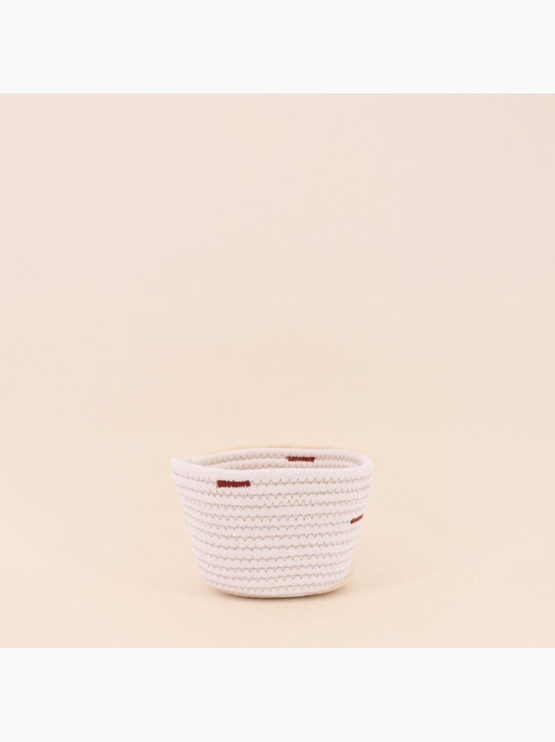 Lot de 2 paniers en corde crème 11x16cm Blanc - Kiabi