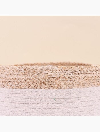 Lot de 2 paniers en corde et fibres naturelle