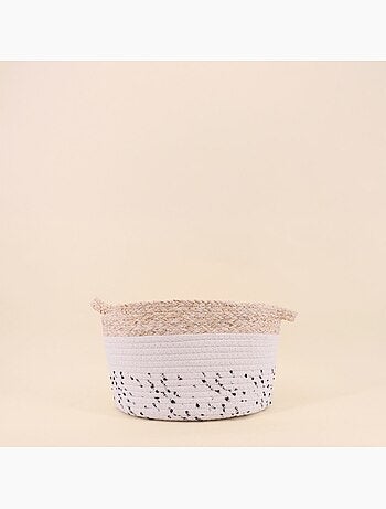 Lot de 2 paniers en corde et fibres naturelle