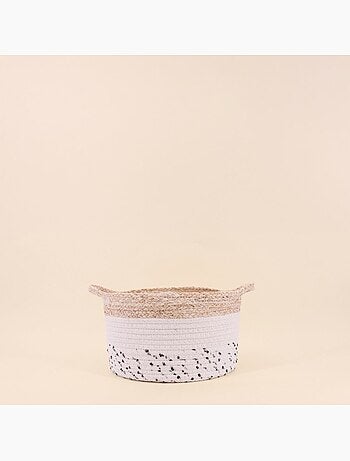 Lot de 2 paniers en corde et fibres naturelle