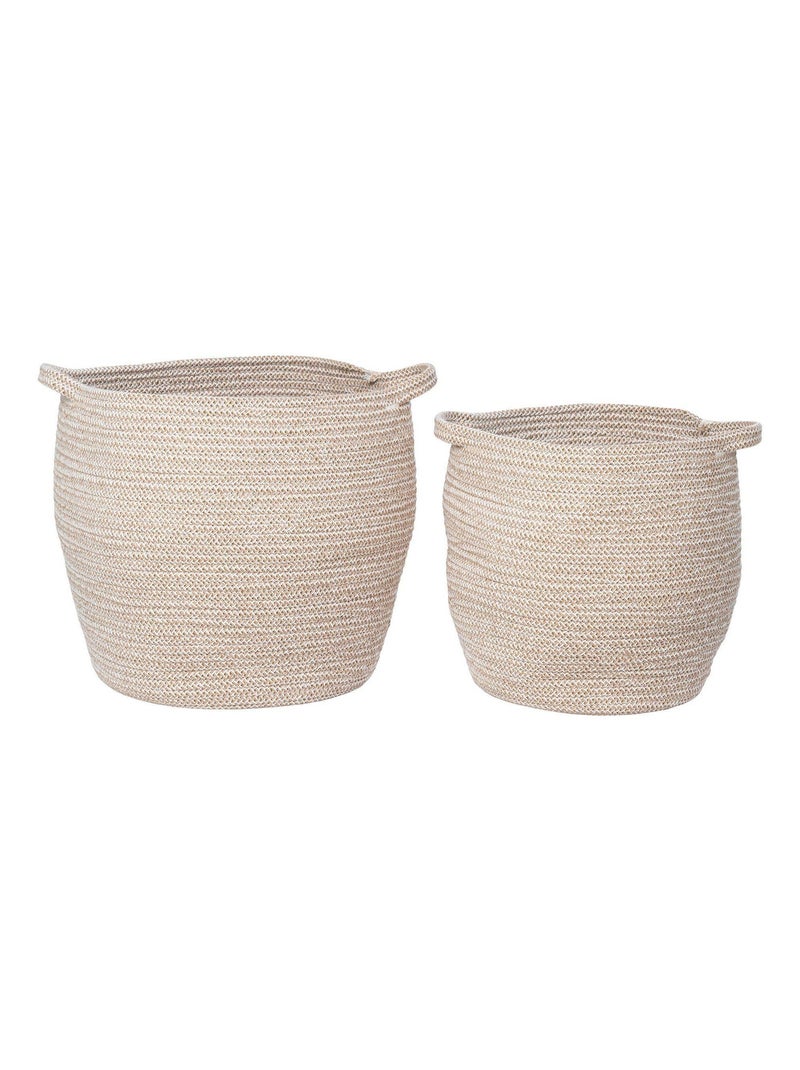 Lot de 2 paniers en coton beige - House Nordic Beige - Kiabi