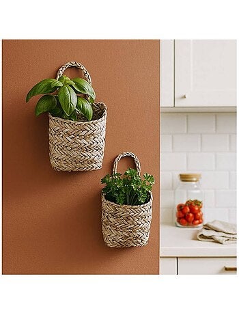 Lot de 2 paniers en fibres naturelles