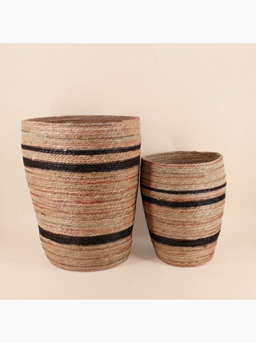 Lot de 2 paniers hauts en fibres naturelles - Kiabi