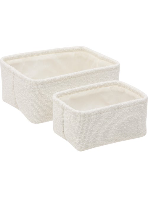 Lot de 2 paniers rectangulaires BOUCLETTE - Kiabi
