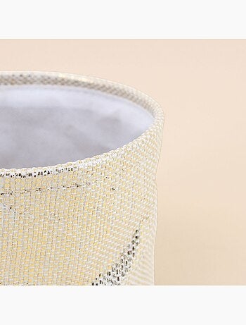 Lot de 2 paniers ronds en coton doré 15,5x13cm