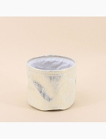 Lot de 2 paniers ronds en coton doré 15,5x13cm