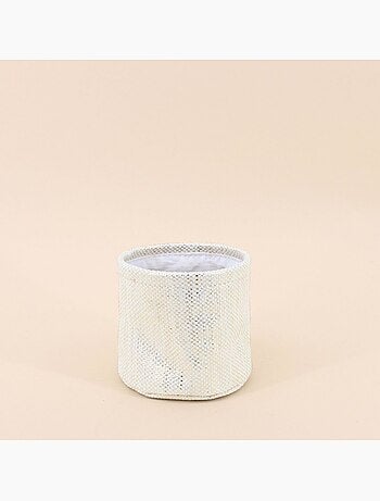 Lot de 2 paniers ronds en coton doré 15,5x13cm