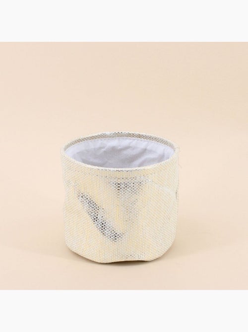 Lot de 2 paniers ronds en coton doré 15,5x13cm - Kiabi