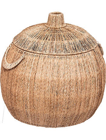 Lot de 2 paniers ronds en jute sur structure métal BALAYA