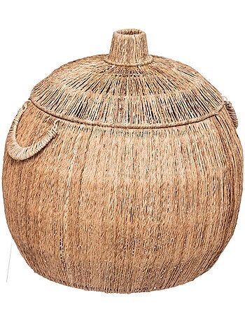 Lot de 2 paniers ronds en jute sur structure métal BALAYA
