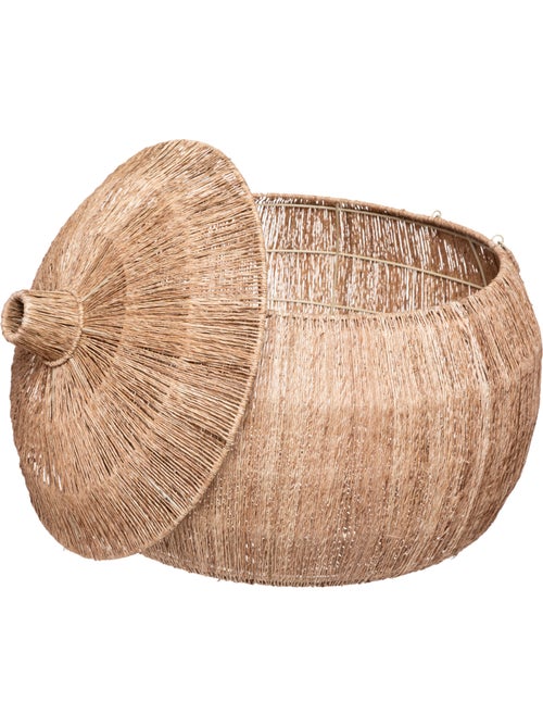 Lot de 2 paniers ronds en jute sur structure métal BALAYA - Kiabi
