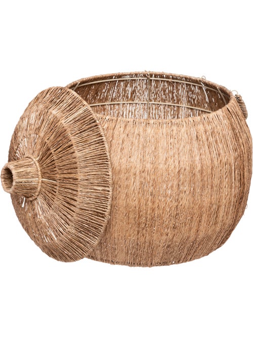 Lot de 2 paniers ronds en jute sur structure métal BALAYA - Kiabi