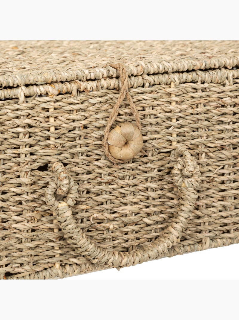 Lot de 2 paniers XL en paille tressée à poignées CORA Beige - Kiabi