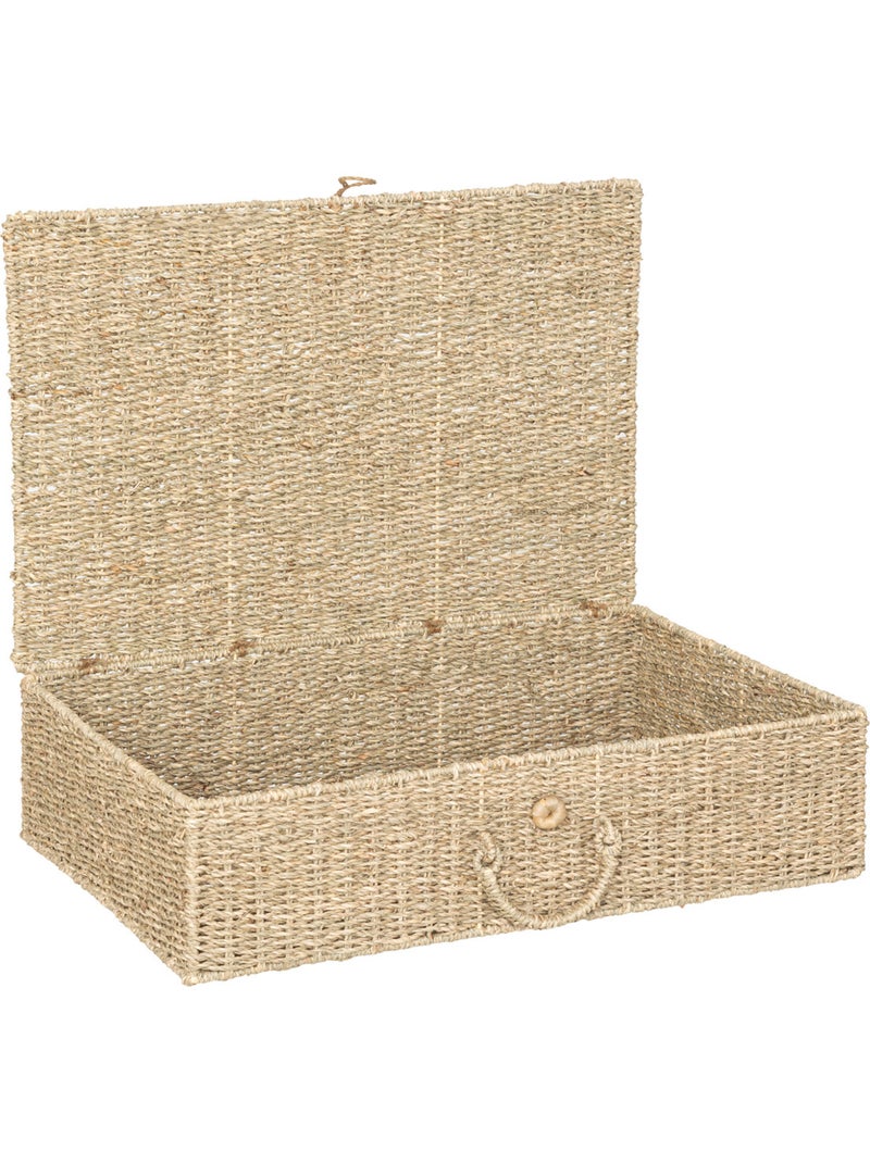 Lot de 2 paniers XL en paille tressée à poignées CORA Beige - Kiabi