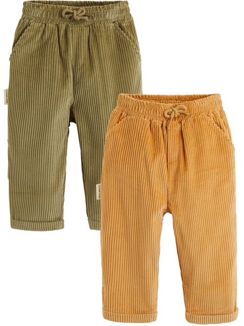 Lot de 2 pantalons bébé en velours côtelé charly - Kiabi
