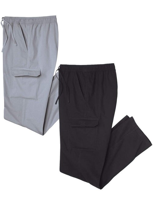 Lot de 2 Pantalons Cargo Confort - ATLAS FOR MEN - Kiabi Lot de 2 Pantalons Cargo Confort - ATLAS FOR MEN - Kiabi
