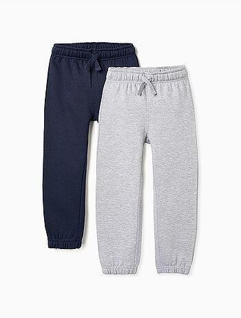 Lot de 2 pantalons de jogging avec doublure en coton peigné