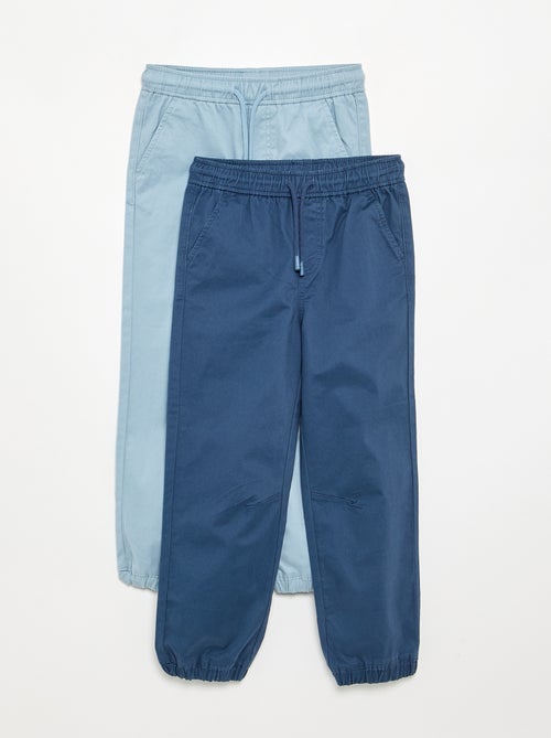 Lot de 2 pantalons de jogging en twill - Kiabi Lot de 2 pantalons de jogging en twill - Kiabi