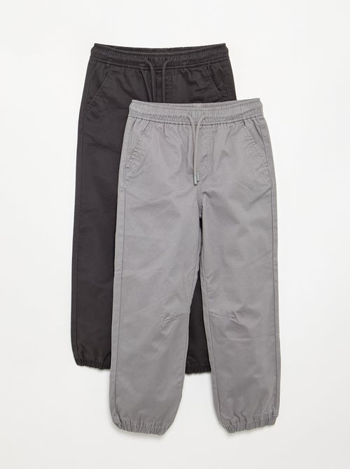 Lot de 2 pantalons de jogging en twill - Kiabi Lot de 2 pantalons de jogging en twill - Kiabi
