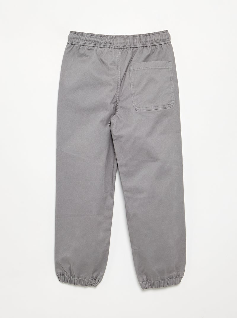 Lot de 2 pantalons de jogging en twill Gris - Kiabi