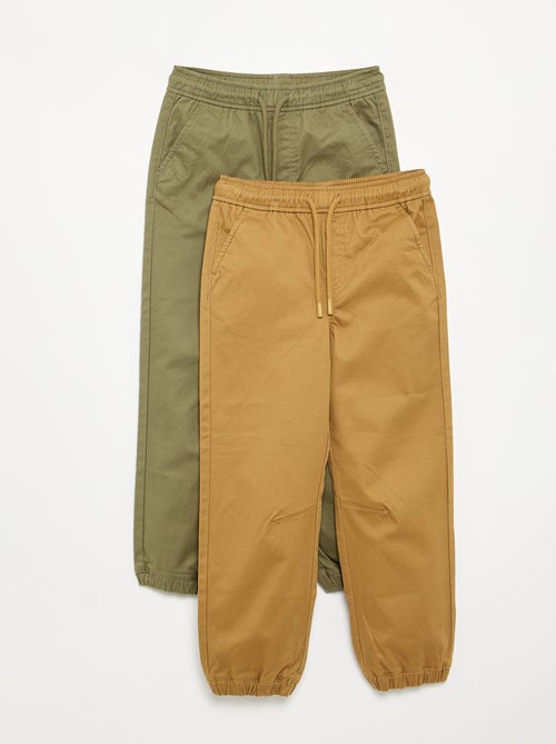 Lot de 2 pantalons de jogging en twill - Kiabi Lot de 2 pantalons de jogging en twill - Kiabi