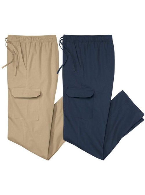 Lot de 2 Pantalons Détente Cargo   - ATLAS FOR MEN - Kiabi