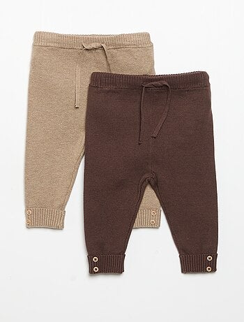 Lot de 2 pantalons en coton tricoté