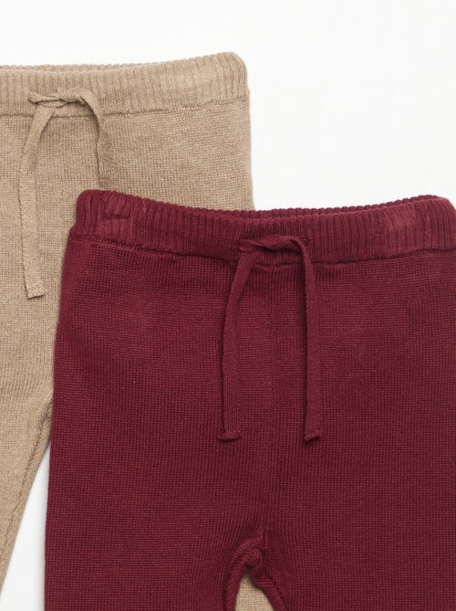 Lot de 2 pantalons en coton tricoté - Kiabi