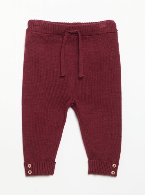 Lot de 2 pantalons en coton tricoté - Kiabi