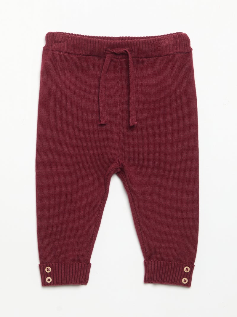 Lot de 2 pantalons en coton tricoté Beige - Kiabi