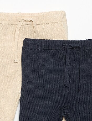 Lot de 2 pantalons en coton tricoté