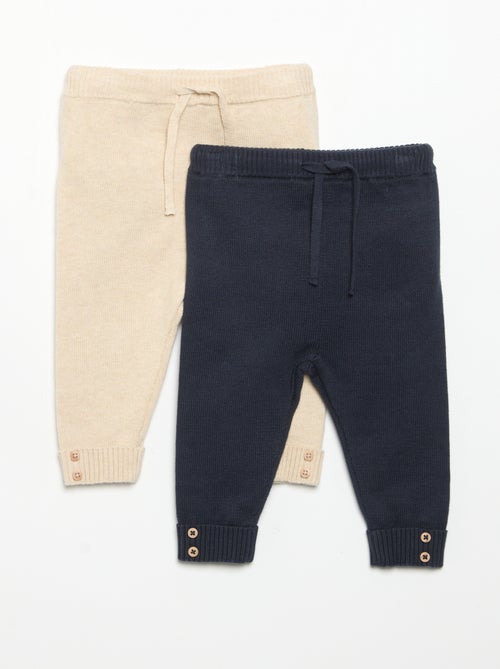 Lot de 2 pantalons en coton tricoté - Kiabi