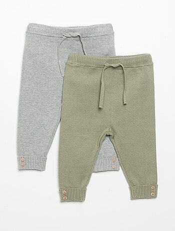 Lot de 2 pantalons en coton tricoté