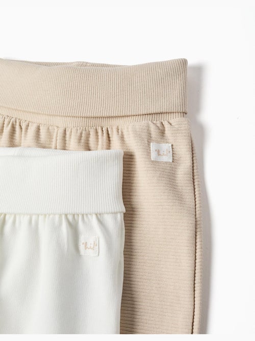 Lot de 2 pantalons en coton uni/côtelés - Kiabi