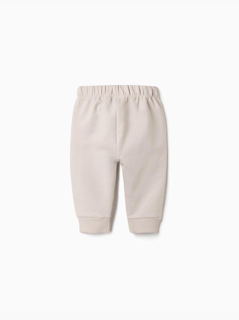 Lot de 2 pantalons en coton unis/à rayures Gris clair - Kiabi