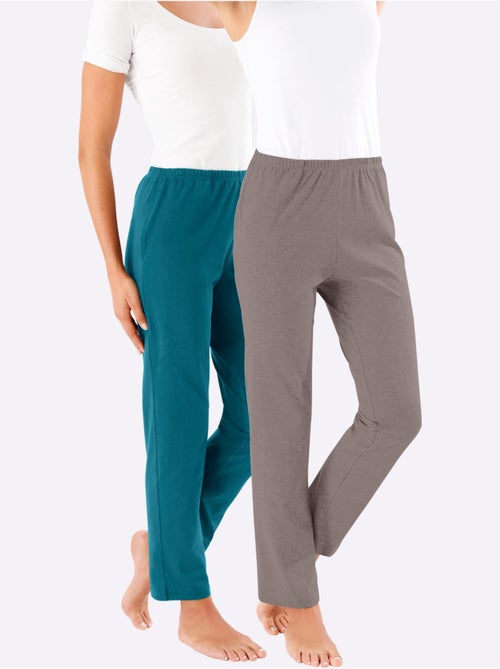 Lot de 2 pantalons en jersey à taille élastique avec poches cousues - Taille standard - Moda Vilona - Kiabi