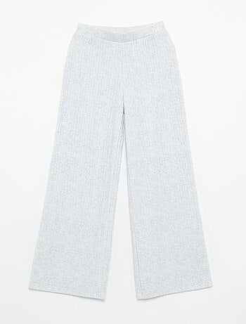 Lot de 2 pantalons en maille côtelée plate