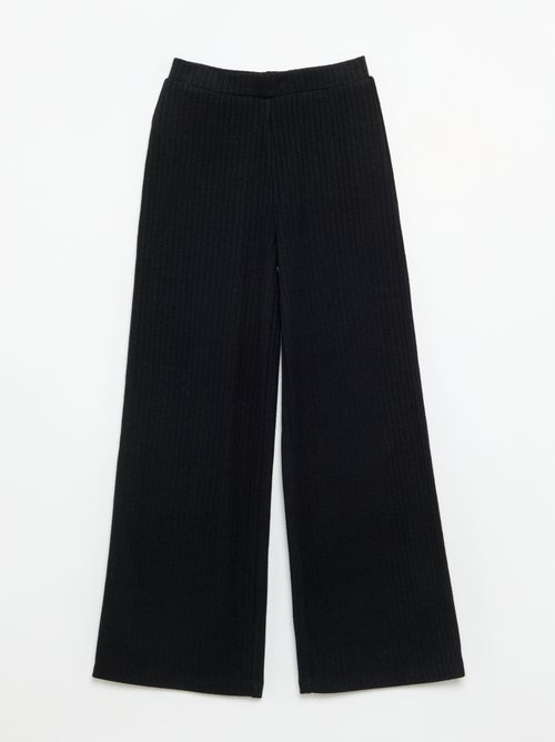 Lot de 2 pantalons en maille côtelée plate - Kiabi